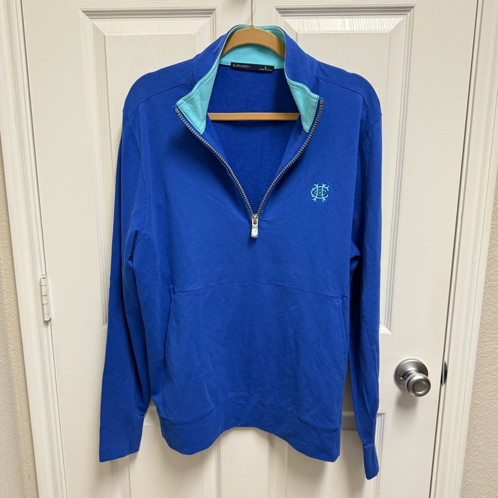 New B. Draddy Blue Half Zip Pullover Sweater